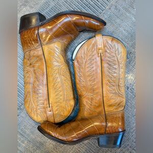 Vintage ACME Studios Cowboy Boots | Made in USA | Caramel Leather